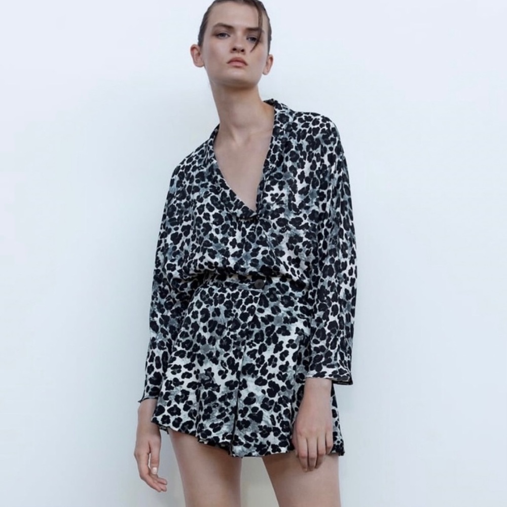 Zara Animal Print Skort, Size S, NWT